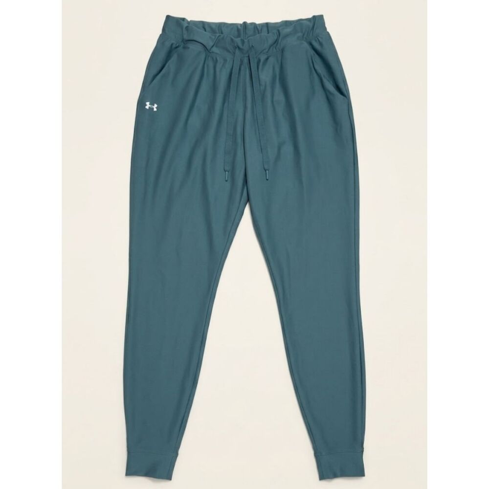 Under Armour Womens S Teal Blue Woven Joggers Tapered Drawstring Track Pants